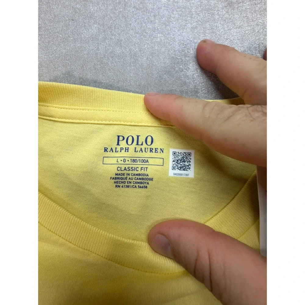 New Polo Ralph Lauren Men Classic Fit Crew Neck Shirt Yellow Large
